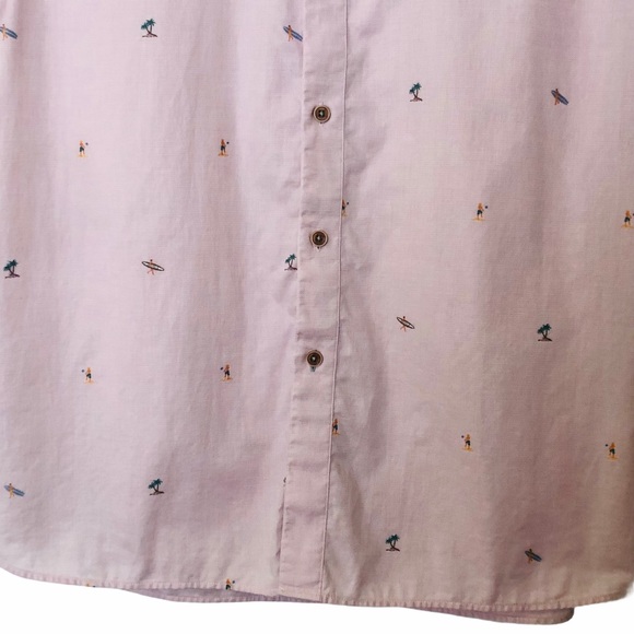 Ted Baker Button Down Beach Print Shirt Pink xxl - Picture 2 of 16